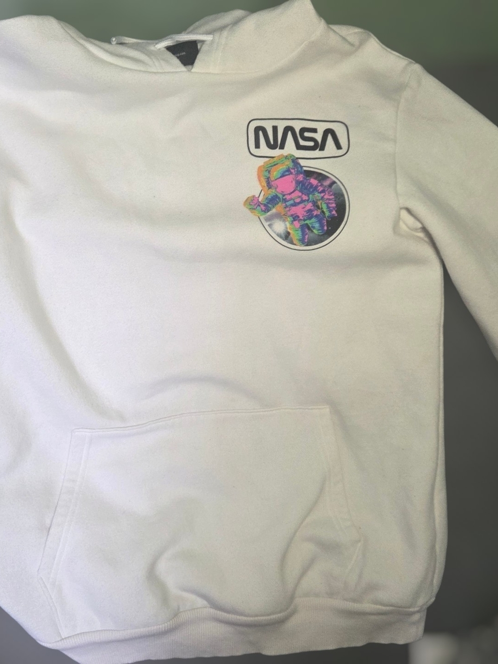 NASA Graphic White Hoodie for Men